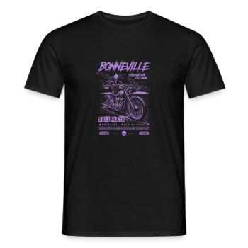 Bonneville Salzwüste Motorrad Vintage Biker - Männer T-Shirt - Schwarz - Vorne - AI Model Male 178 light (178cm)