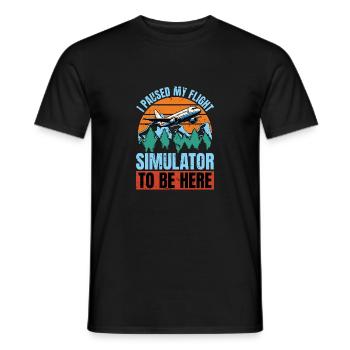 Instructeur de vol J’ai mis en pause mon école de pilote de vol - T-shirt homme - noir - Devant - AI Model Male 178 light (178cm)