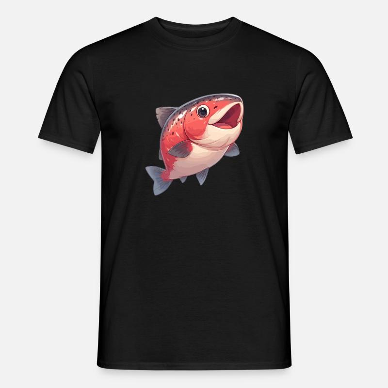 Lachse Lachs - Männer T-Shirt - Schwarz