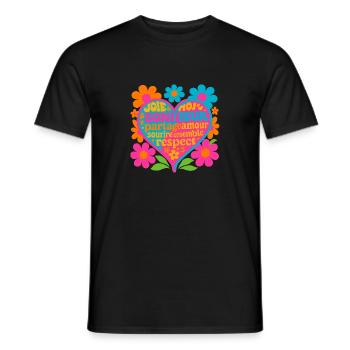 Value loves - Men's T-Shirt - black - Front - AI Model Male 178 light (178cm)