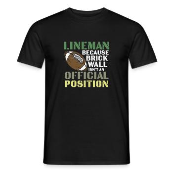Lineman Football Wall Joke Design - Men's T-Shirt - black - Front - AI Model Male 178 light (178cm)