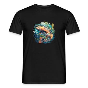 Salmon Salmon - Men's T-Shirt - black - Front - AI Model Male 178 light (178cm)