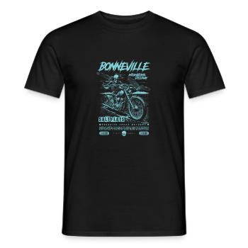 Bonneville Salzwüste Motorrad Vintage Biker - Männer T-Shirt - Schwarz - Vorne - AI Model Male 178 light (178cm)