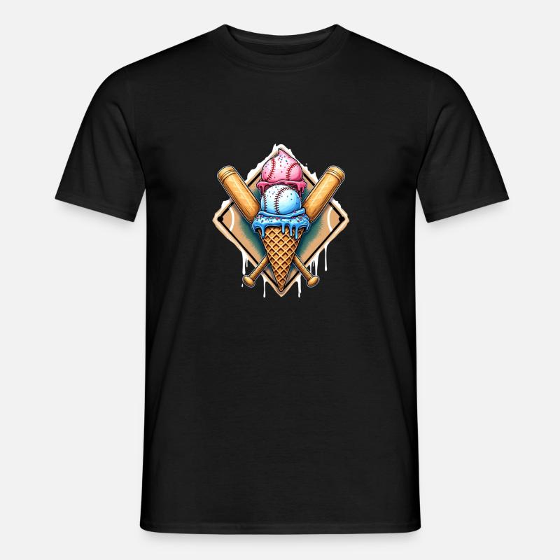 Baseball Eis Baseballschläger - Männer T-Shirt - Schwarz
