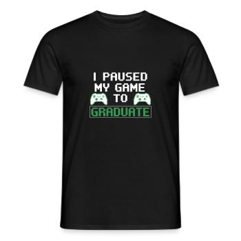 Lustiger Gamer Abschluss Spruch - Männer T-Shirt - Schwarz - Vorne - AI Model Male 178 light (178cm)