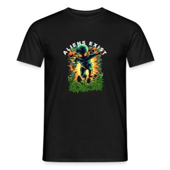 Aliens Exist Cosmic Glow - Männer T-Shirt - Schwarz - Vorne - AI Model Male 178 light (178cm)