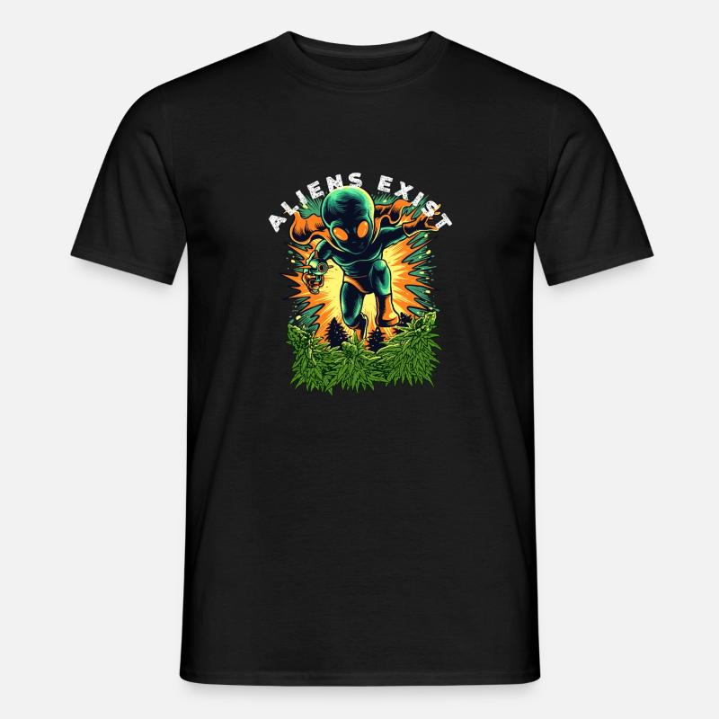 Aliens Exist Cosmic Glow - Männer T-Shirt - Schwarz