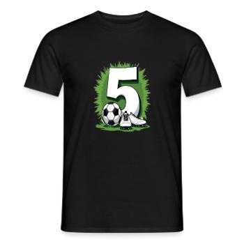 Fußball Geburtstag 5 Jahre Jungen Geschenk - Männer T-Shirt - Schwarz - Vorne - AI Model Male 178 light (178cm)