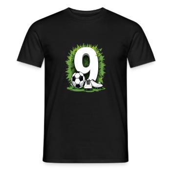 Football Birthday 9 Years Boys Gift - Men's T-Shirt - black - Front - AI Model Male 178 light (178cm)