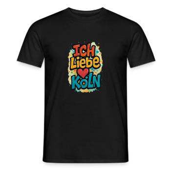 Ich liebe Köln – Drei Worte, ein Gefühl. - Männer T-Shirt - Schwarz - Vorne - AI Model Male 178 light (178cm)