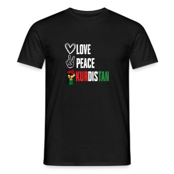 Kurdes Kurdes Amour de la Paix Kurdistan - T-shirt homme - noir - Devant - AI Model Male 178 light (178cm)