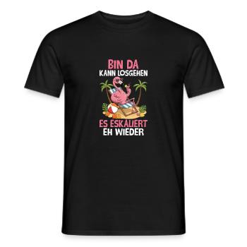 J’y suis, ça peut commencer, ça s’intensifie quand même - T-shirt homme - noir - Devant - AI Model Male 178 light (178cm)