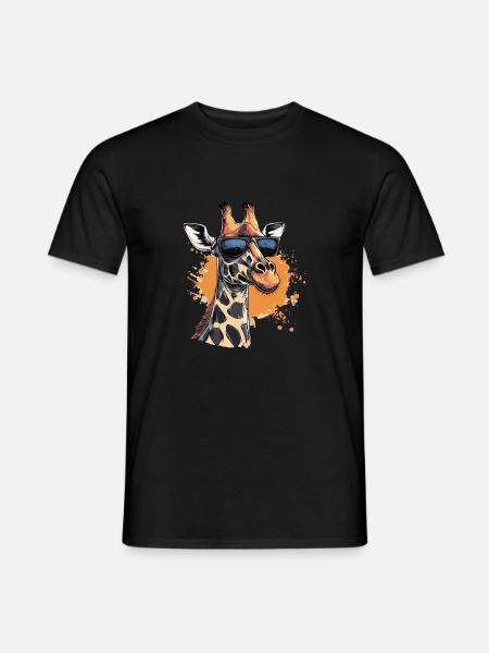 Girafe avec lunettes de soleil - T-shirt homme - noir