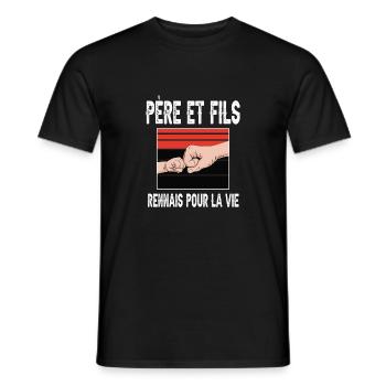 père et fils papa rennais rennes supporter - T-shirt homme - noir - Devant - AI Model Male 178 light (178cm)