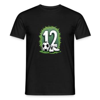 Football Birthday 12 Years Boys Gift - Men's T-Shirt - black - Front - AI Model Male 178 light (178cm)