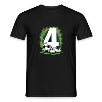 Fußball Geburtstag 4 Jahre Jungen Geschenk - Männer T-Shirt - Schwarz - Vorne - AI Model Male 178 light (178cm)