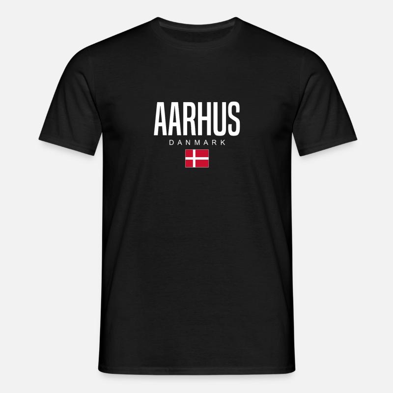 Aarhus, Danmark - T-shirt til herrer - sort