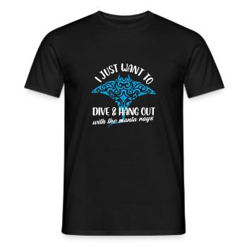 I Just Want To Dive And Hang Out With Manta Rays - Männer T-Shirt - Schwarz - Vorne - AI Model Male 178 light (178cm)