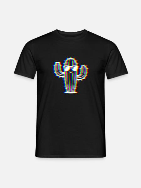 Glitch Cactus – Party & Fun Style - Men's T-Shirt - black