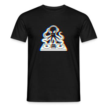 Glitch Kraken – Dein Soundtrack! - Männer T-Shirt - Schwarz - Vorne - AI Model Male 178 light (178cm)