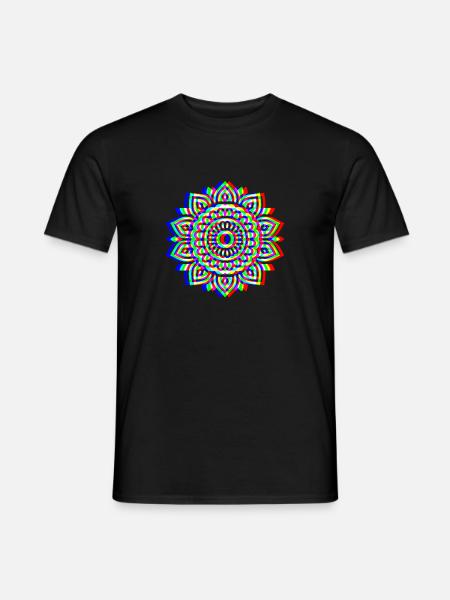 Glitch Mandala – Spirit Design - Men's T-Shirt - black
