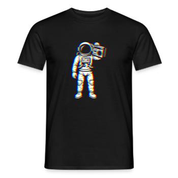 Astronaut Glitch - Des beats dans l'espace - T-shirt homme - noir - Devant - AI Model Male 178 light (178cm)