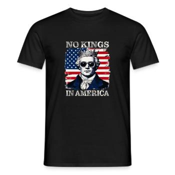 König NO KINGS IN AMERICA - Männer T-Shirt - Schwarz - Vorne - AI Model Male 178 light (178cm)