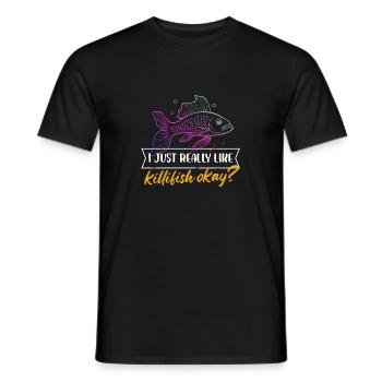 I just really like killifish okay Design - Männer T-Shirt - Schwarz - Vorne - AI Model Male 178 light (178cm)