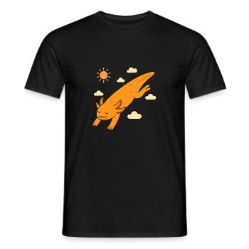 Shooting star axolotl - Men's T-Shirt - black - Front - AI Model Male 178 light (178cm)