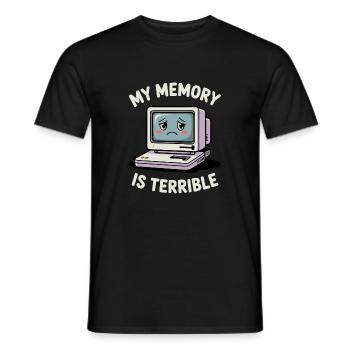 Ma mémoire est terrible Drôle d’ordinateur Drôle de codage - T-shirt homme - noir - Devant - AI Model Male 178 light (178cm)