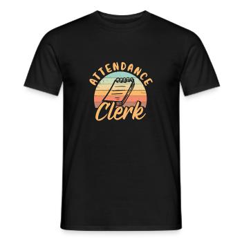 Vintage Attendance Clerk Design - T-shirt homme - noir - Devant - AI Model Male 178 light (178cm)
