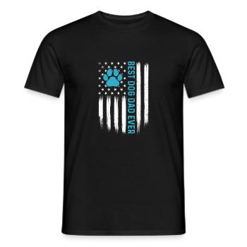 Best Dog Dad Ever Funny Pet Owner Gift Idea - Men's T-Shirt - black - Front - AI Model Male 178 light (178cm)
