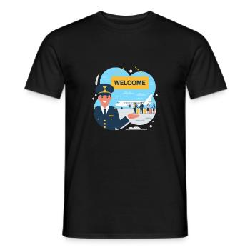 IMMIGRATION, WELCOME - Men's T-Shirt - black - Front - AI Model Male 178 light (178cm)
