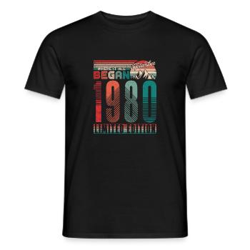 Geburtstag 1980 Jahrgang September Retro Geschenk - Männer T-Shirt - Schwarz - Vorne - AI Model Male 178 light (178cm)