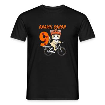 CAT BIKE BAAM!! ALREADY NINE - Men's T-Shirt - black - Front - AI Model Male 178 light (178cm)