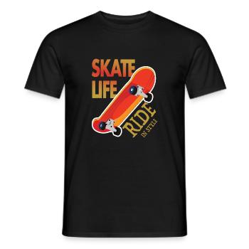 Skateboard Passion - Sports Skateboard Deck - Men's T-Shirt - black - Front - AI Model Male 178 light (178cm)
