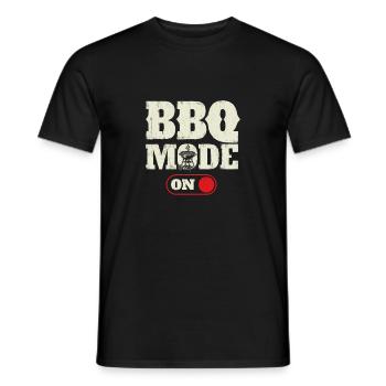 BBQ Mode On Funny Meat Smoker Cookout Grilling - Men's T-Shirt - black - Front - AI Model Male 178 light (178cm)