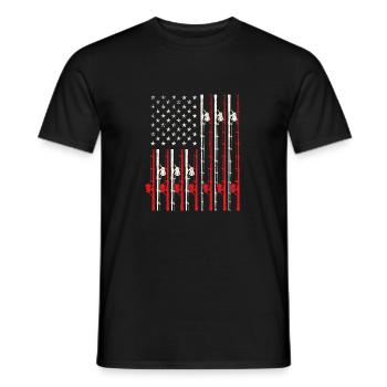 Patriotisches Angeln unter der US-Flagge - Angelangler - Männer T-Shirt - Schwarz - Vorne - AI Model Male 178 light (178cm)