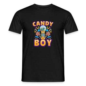 Candy Boy Bonbons Sucettes - T-shirt homme - noir - Devant - AI Model Male 178 light (178cm)