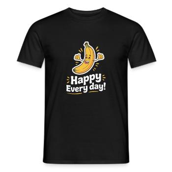 HEUREUX TOUS LES JOURS - T-shirt homme - noir - Devant - AI Model Male 178 light (178cm)