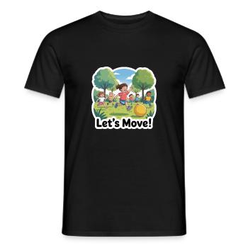 ENFANTS FAISANT DE L’EXERCICE. BOUGEONS - T-shirt homme - noir - Devant - AI Model Male 178 light (178cm)
