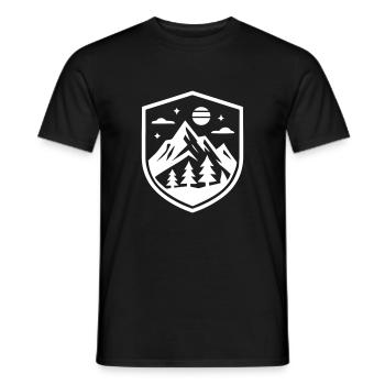 Mountains Nature Outdoor - Men's T-Shirt - black - Front - AI Model Male 178 light (178cm)