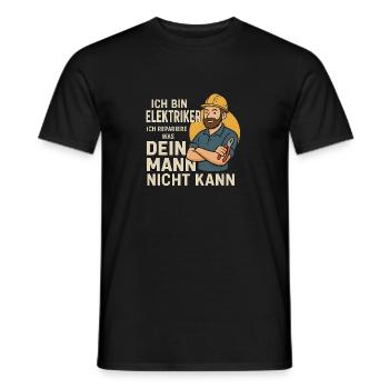 JE SUIS ÉLECTRICIEN - T-shirt homme - noir - Devant - AI Model Male 178 light (178cm)