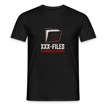XXX-FILES Absolutely Private - Fichiers secrets amusants - T-shirt homme - noir - Devant - AI Model Male 178 light (178cm)