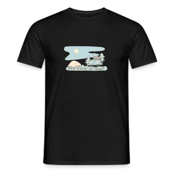 My Time Is Now - Retro Camping Adventure Design My - Men's T-Shirt - black - Front - AI Model Male 178 light (178cm)