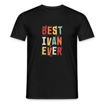 Bester Ivan Ever Retro Vorname Text Spruch - Männer T-Shirt - Schwarz - Vorne - AI Model Male 178 light (178cm)