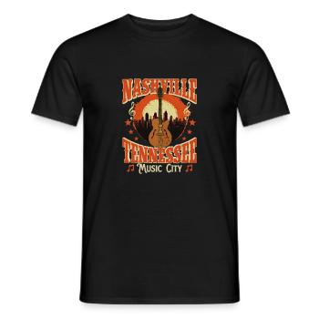 Nashville, Tennessee – Éleveur de cowpoke de l’Ouest - T-shirt homme - noir - Devant - AI Model Male 178 light (178cm)