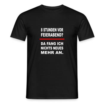 8 heures avant la fermeture – Chemise d’humour de bureau - T-shirt homme - noir - Devant - AI Model Male 178 light (178cm)