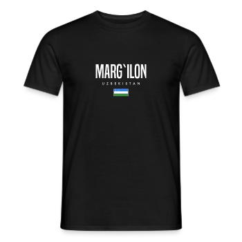 Marg’ilon, Ouzbékistan - T-shirt homme - noir - Devant - AI Model Male 178 light (178cm)