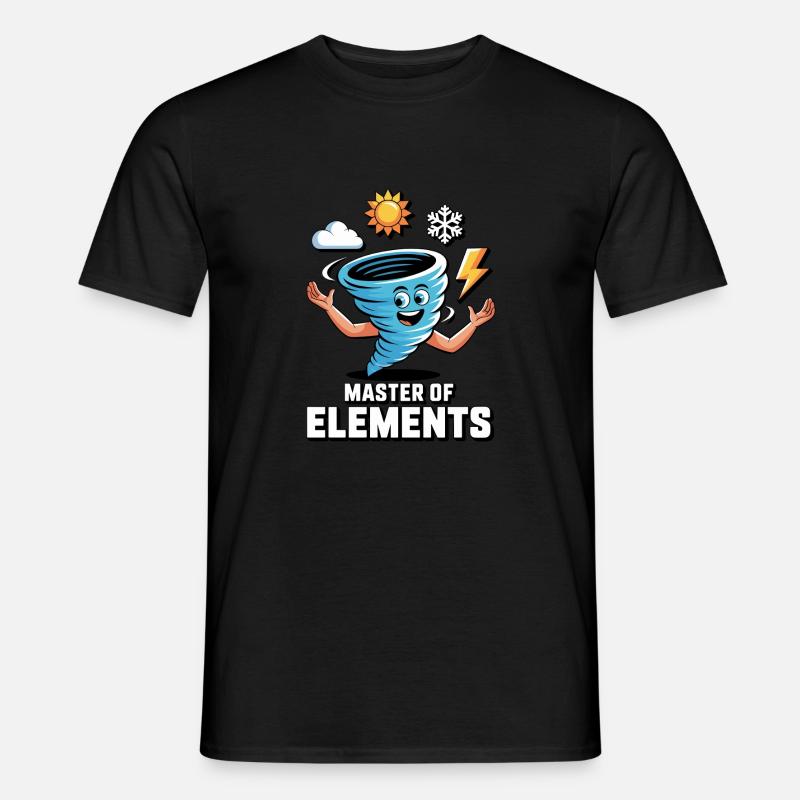 Master of Elements Cartoon Design - Männer T-Shirt - Schwarz